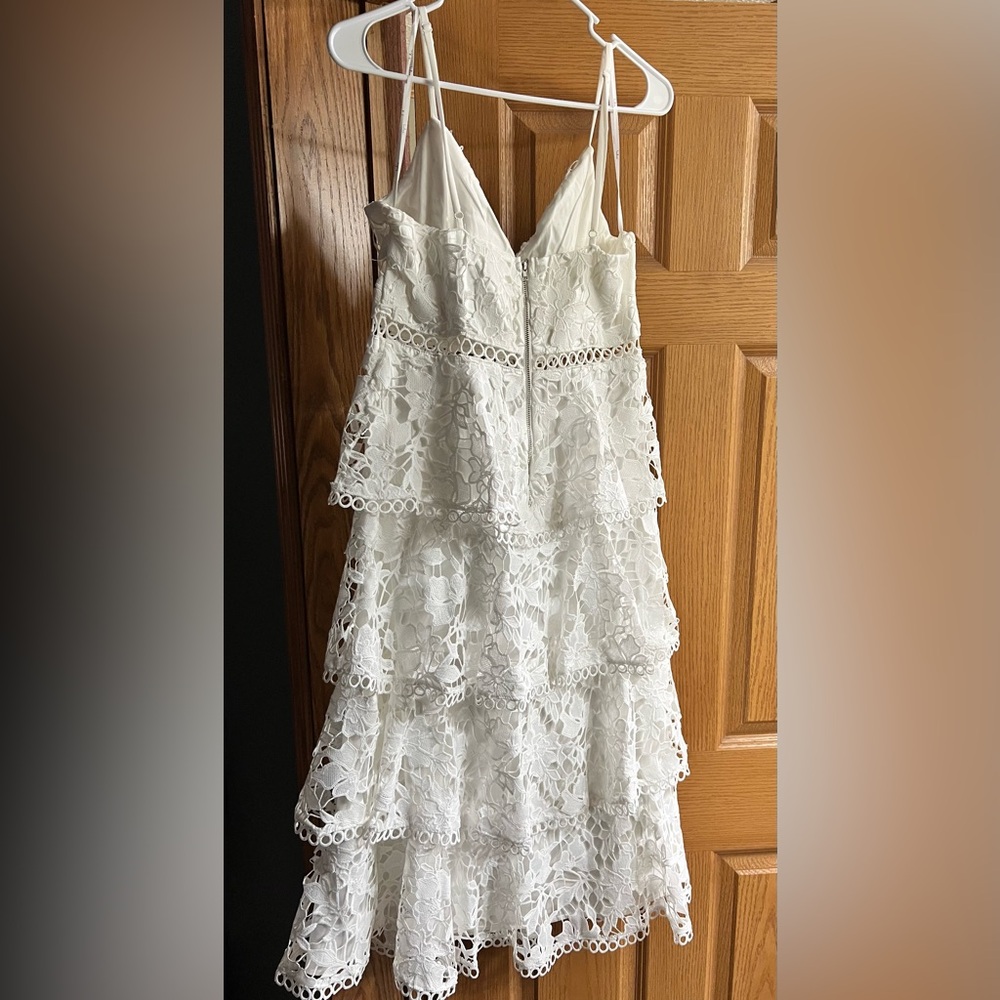 Lulu's White Sleeveless V-Neck A-Line Midi Dress #51 - Picture 6 of 6